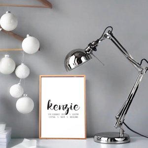 CUSTOM BIRTH PRINT - NAME - Inkydot Design