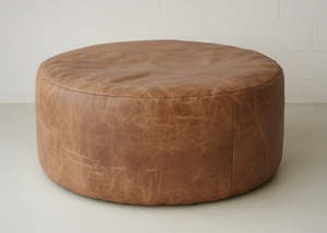 Sustainable Bean Bags: NZ Leather Ottoman