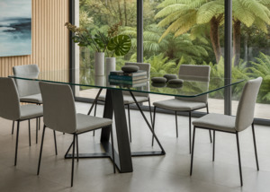 Glass Crossroads Dining Table