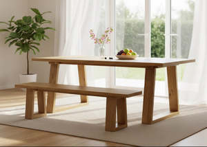 Reverse Angled Timber Dining Table