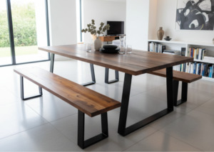 Reverse Angled Steel Dining Table