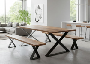 Dining Tables: X-Frame Dining Table