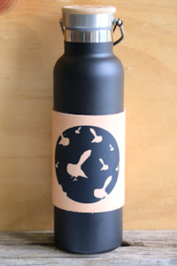 Black Russet Leather Bottle