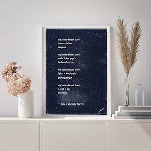 Trinity Thompson Browne: Home is where the heart is - Poem Print