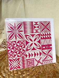 Cards: pasifika greeting cards- poly pink