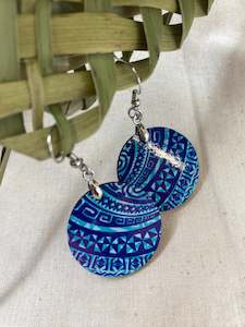 Tuku Marie Polynesian: Manea Collection - Purple & Blue Earrings