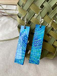 Tuku Marie Polynesian: Manea Collection - Blue & Green Earrings