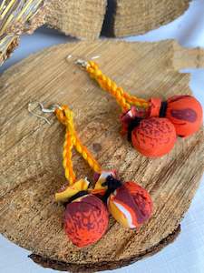 Orange And Yellow Poi Earrings