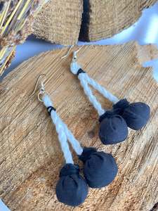 White And Black Poi Earrings