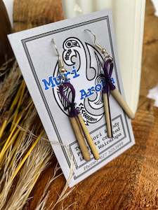 Muri Aroha: Purple Pokinikini Earrings