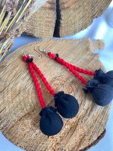 Red And Black Poi Earrings