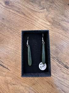 Forest green roimata earrings 35mm- 36