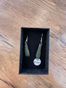 Leaf green roimata earrings 25mm - 34