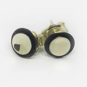 Quirky Collectibles: ZSterling silver oxidised and shiny round stud earrings