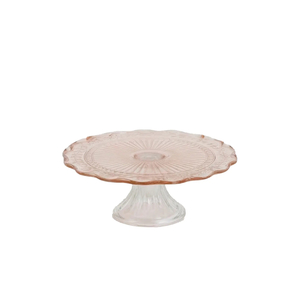 Cake Stands - Insphire Wedding, Party and Event Hire: Cake Plate Vintage Pink Glass Small