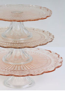Cake Stand Vintage Pink Set (3pcs)