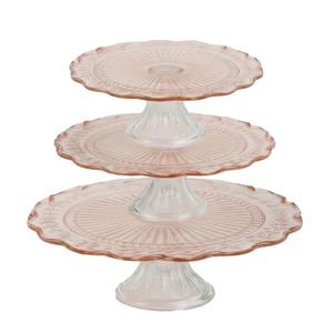 Cake Stands - Insphire Wedding, Party and Event Hire: Cake Stand Vintage Pink Set (3pcs)