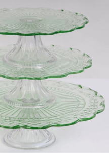 Cake Stands - Insphire Wedding, Party and Event Hire: Cake Stand Vintage Green Set (3pcs)