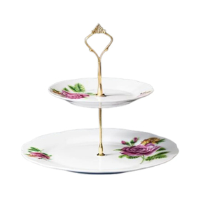 Cake Stands - Insphire Wedding, Party and Event Hire: Cake Stand Vintage Floral 2 Tier