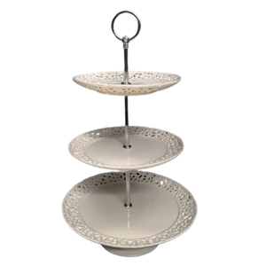 Cake Stands - Insphire Wedding, Party and Event Hire: Cake Stand Vintage Patterned 3 Tier