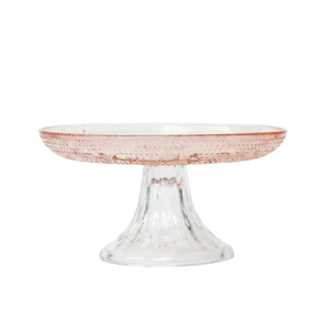Cake Stands - Insphire Wedding, Party and Event Hire: Cake Stand Upturn Glass Pink Small