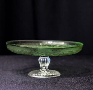 Cake Stands - Insphire Wedding, Party and Event Hire: Cake Stand Upturn Glass Green Small