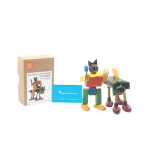 Creative wooden toys: Wooden construction toys for kids - Tipp and Tapp the cats