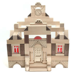Toys & Games: Wooden house construction for kids - 82 blocks