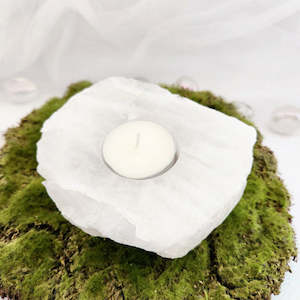 Aromatics Accessories: Quartz Partially Polished Candle Holder (approx. 11x9.6cm)