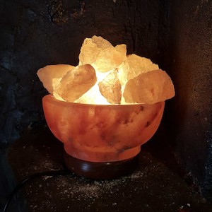 Himalayan Salt: Himalayan Salt Fire Bowl Lamp with Dimmer Lead (assorted)