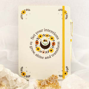 Books And Stuff: Set Your Intentions Journal w. Citrine Pen