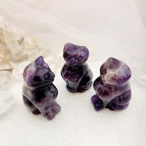 Chevron Amethyst Cat (assorted. approx. 4.5-5x3-3.4cm)