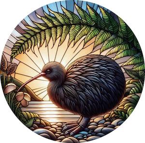 Aotearoa Inspired: Kiwi Stained Glass Hanging