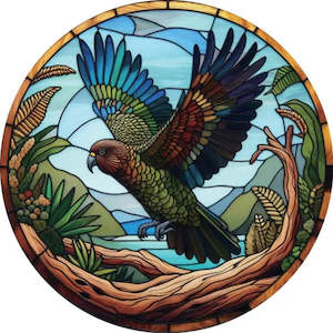 Aotearoa Inspired: Kea Stained Glass Hanging