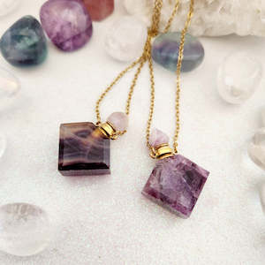 Inspirational Heartfelt Gifts: Rainbow Fluorite Keepsake Pendant with Brass Chain & Findings