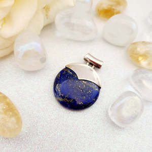 Jewellery Other Accessories: Lapis Lazuli Disc Pendant (sterling silver. pre-loved by Riny)