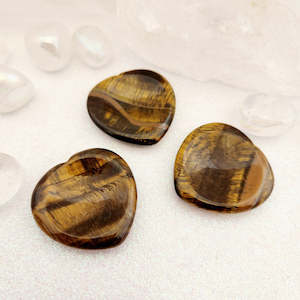 Gold Tiger's Eye Heart Worry Stone (assorted. approx. 4x4cm)