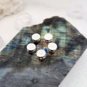 Yin Yang Sterling Silver Flat Bead (approx. 7mm diameter