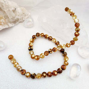 Beads Other Crafts: Fire Agate Dyed Bead Bead Strand (approx. 45-47 x 8mm beads)
