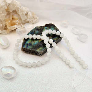 White Moonstone Bead Strand (approx. 46-48 x 8mm beads)
