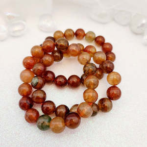 Carnelian/Agate Bracelet (assorted. approx. 12mm round beads)