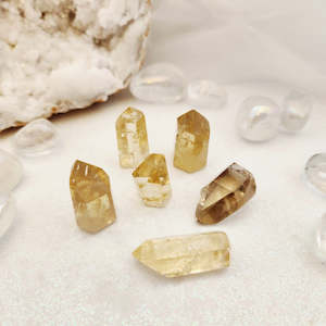 Crystals Fossils: Tiny Citrine Polished Point (assorted. approx. 2.3-3.3x1.5-1.8cm)