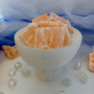 Selenite Fire Bowl Lamp (approx. 13x15.1cm)