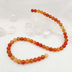 Carnelian/Agate Frosted Bead Strand (approx. 46-48x8mm beads)