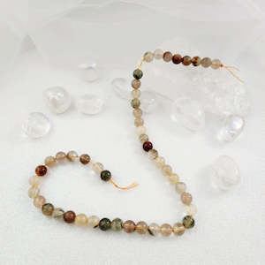 Rutilated Quartz Bead Strand (approx. 48x 8mm beads