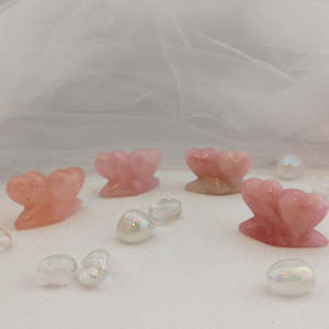 Inspirational Heartfelt Gifts: Rose Quartz Twin Flame Heart (assorted. approx. 3.5x5.5cm)