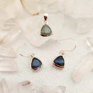 Labradorite Pendant & Earrings Set (sterling silver)