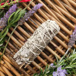 Cleansing Blessing: White Sage & Lavender Cleansing & Blessing Stick/Bundle (approx. 10cm)