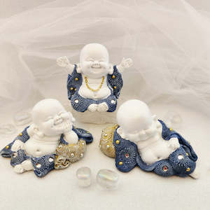 Blue Happy Buddha (assorted. approx. 6.5-8.1x10-11.7cm)