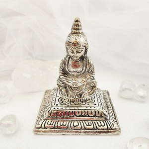 Buddha Incense Holder (silver metal. approx. 10x8.5cm)